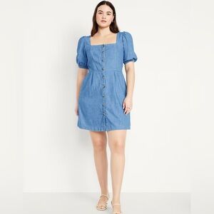 Old Navy Blue Button-Front Mini Dress